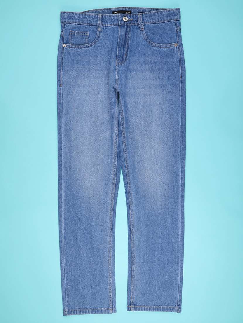 girls solid mid rise slim fit jean