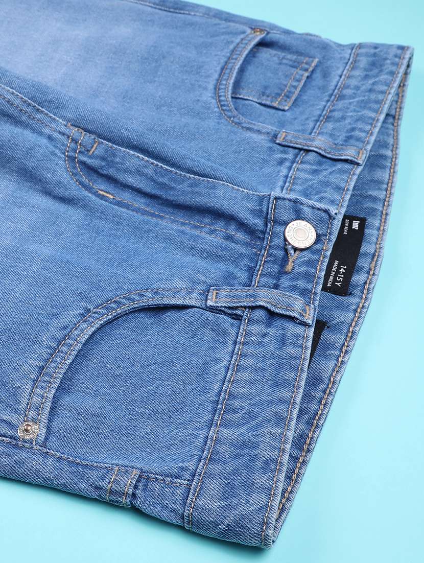 girls solid mid rise slim fit jean - 22312044 -  Standard Image - 3