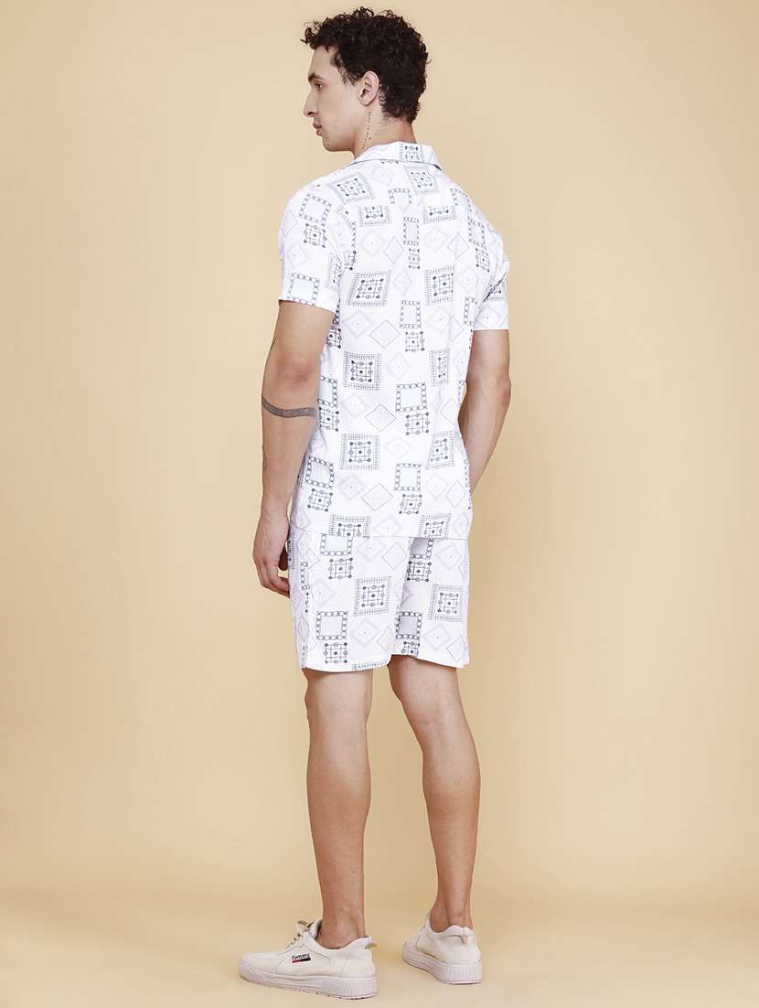 Men Printed Short Sleeves Shirt And Shorts Co-ord Set - 22312142 -  Standard Image - 3