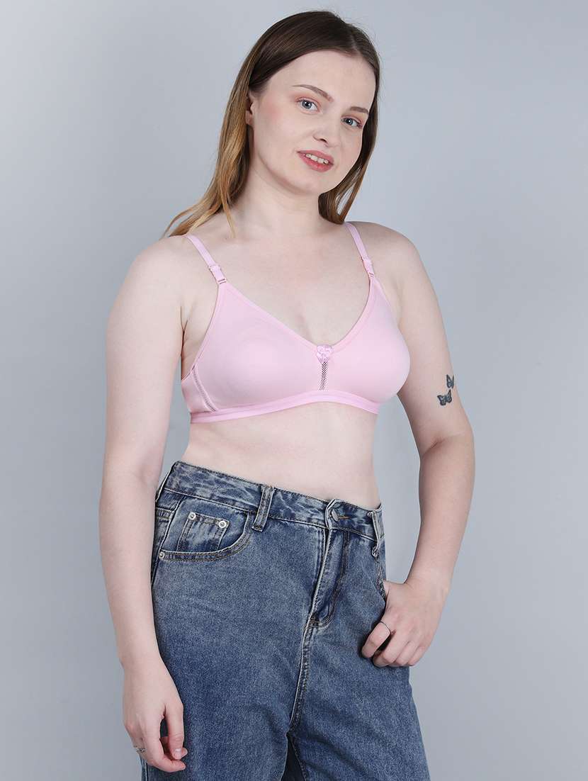 women solid non wiered t-shirt bra