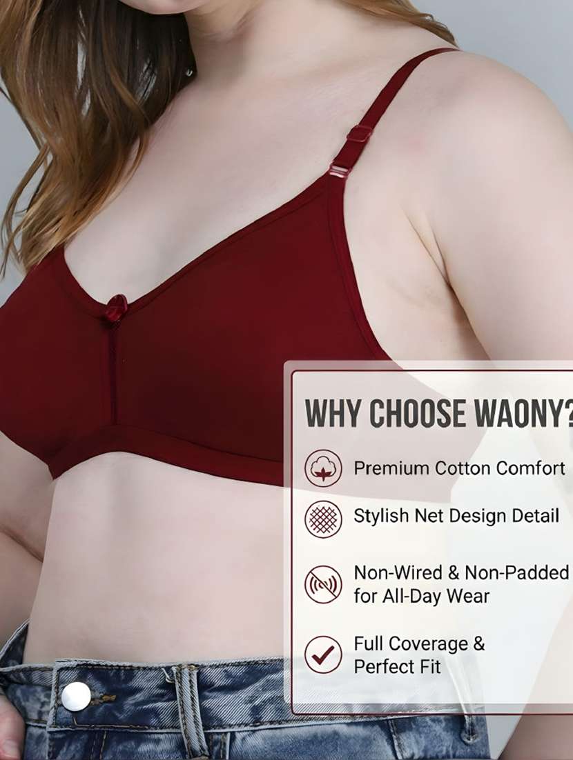 women solid non wired t-shirt bra - 22312615 -  Standard Image - 3