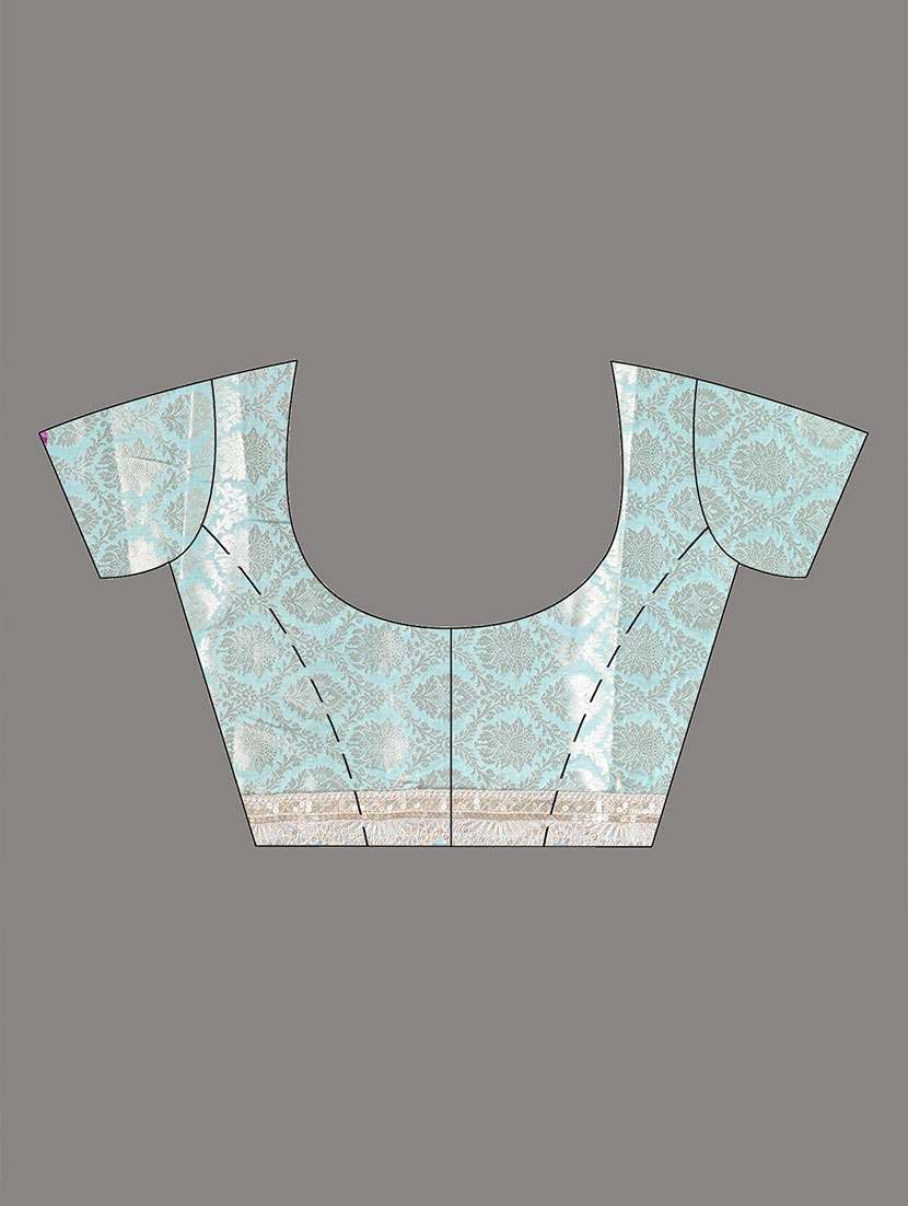 women solid with work embroidered saree with blouse - 22312712 -  Standard Image - 5
