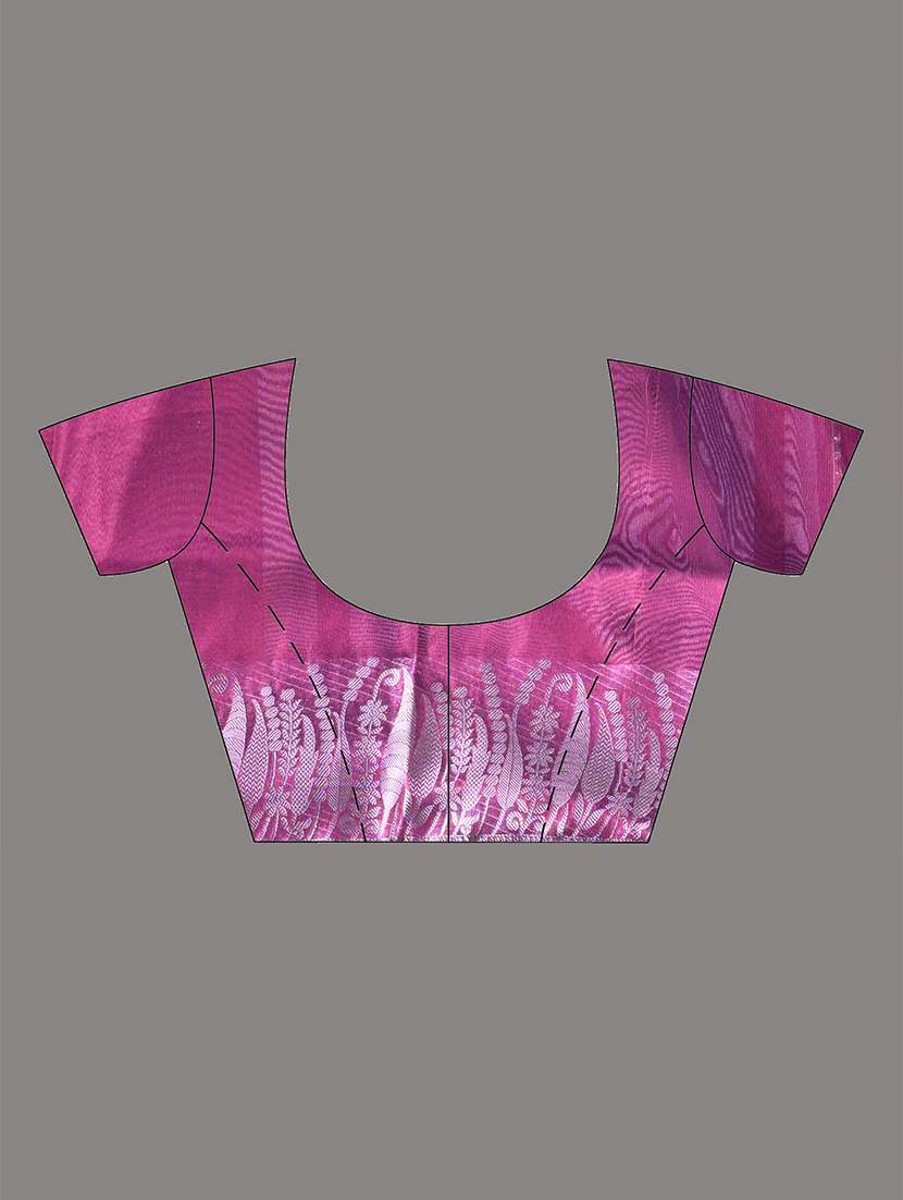 women solid with bordered saree with blouse - 22312728 -  Standard Image - 5