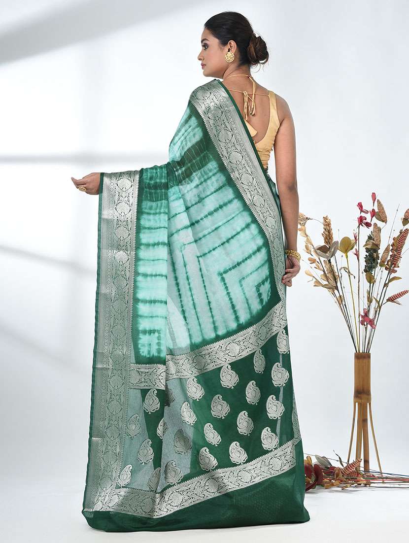 women tie & dye printed saree with blouse - 22312746 -  Standard Image - 3