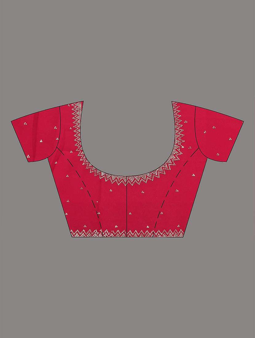 Women Solid With Embellished Bordered Saree With Blouse - 22312779 -  Standard Image - 5
