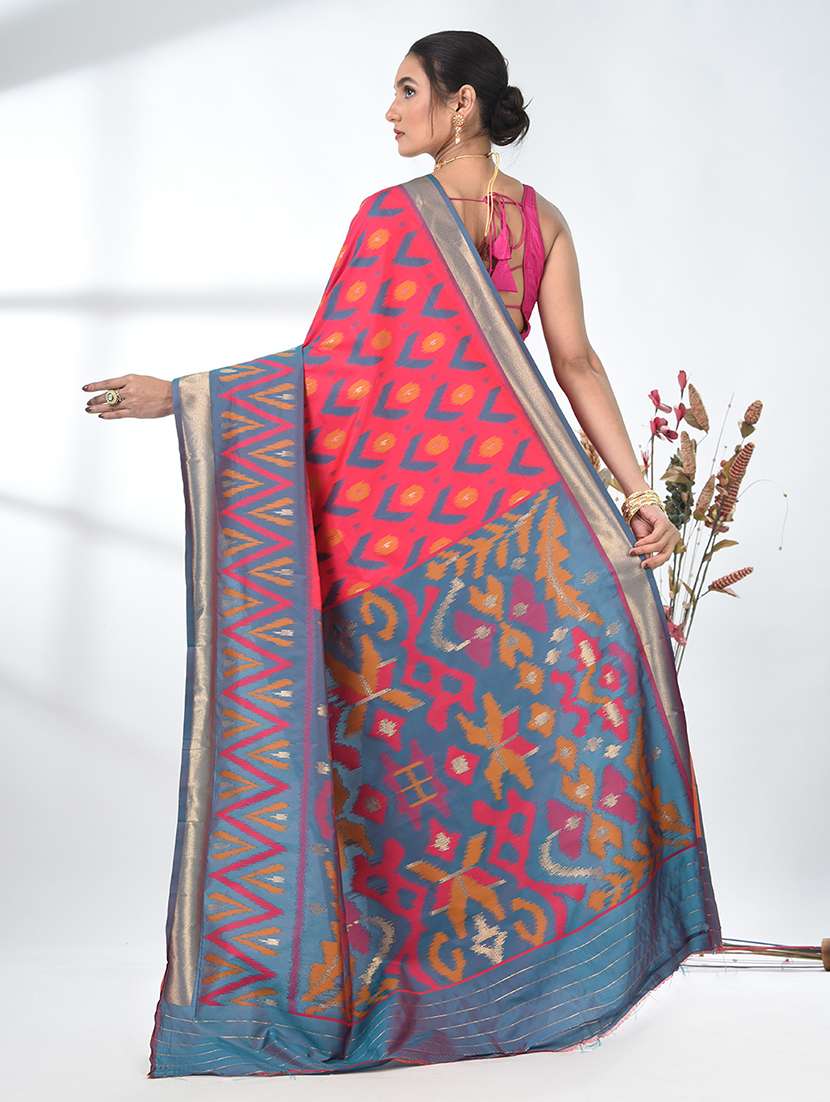 women ikat pochampalli saree with blouse - 22312804 -  Standard Image - 3
