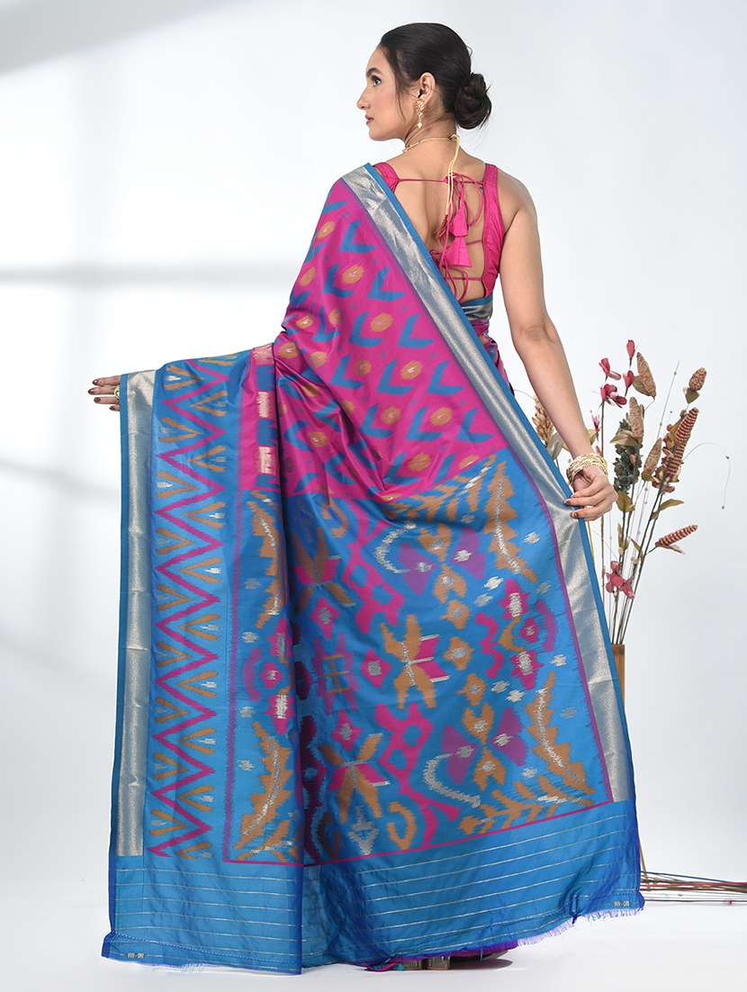 women ikat pochampalli saree with blouse - 22312805 -  Standard Image - 3