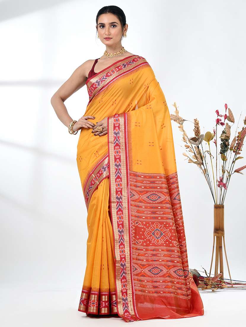 women self design tussar saree with blouse
