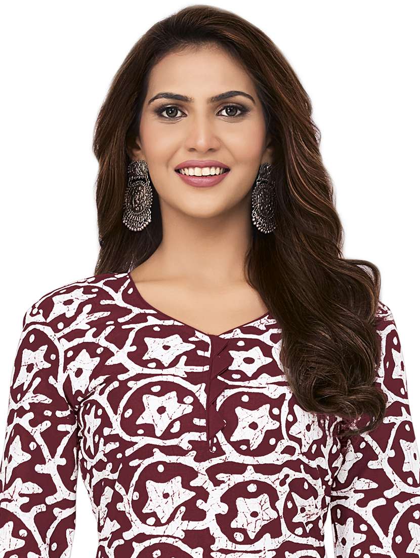women printed three quarter sleeve kurta salwar with dupatta set - 22312869 -  Standard Image - 3