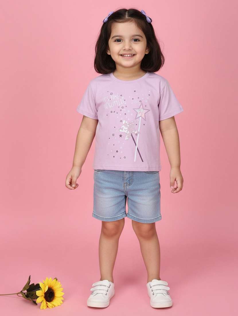 girls printed short sleeve tee
