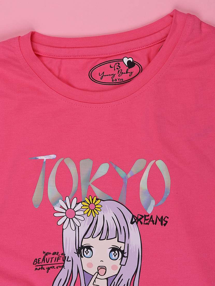 girls printed short sleeve tee - 22312971 -  Standard Image - 3