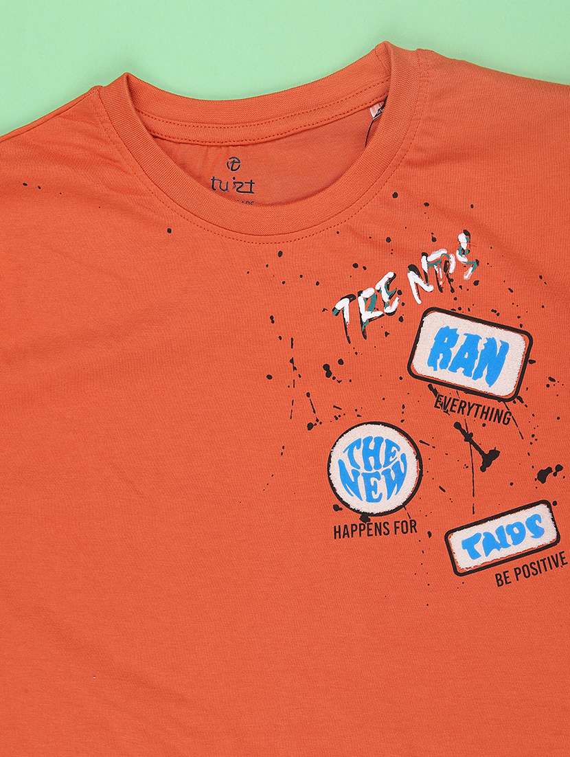 orange cotton blend t-shirt - 22313319 -  Standard Image - 3