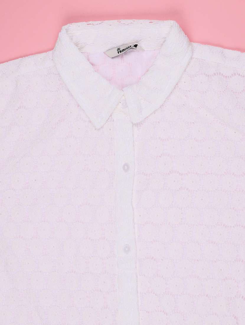 girls self design short sleeves shirt style top - 22313328 -  Standard Image - 3