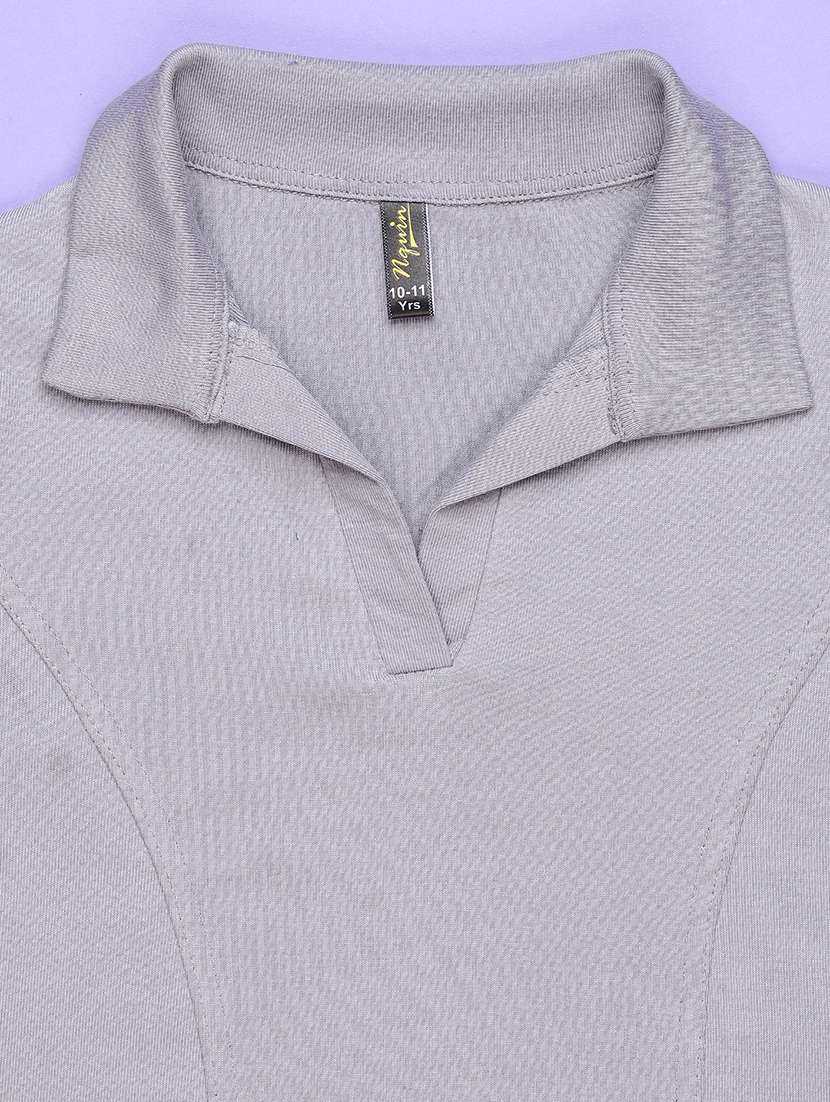 girls solid short sleeve polo t-shirt - 22313377 -  Standard Image - 3