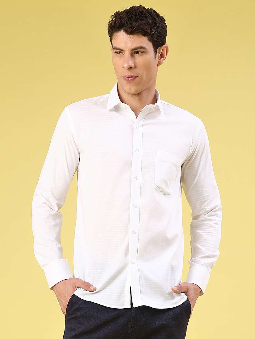men checkered long sleeve slim fit casual shirt