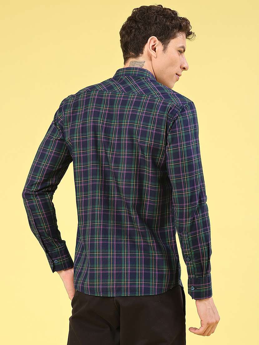 Men Checkered Long Sleeve Slim Fit Casual Shirt - 22313479 -  Standard Image - 3