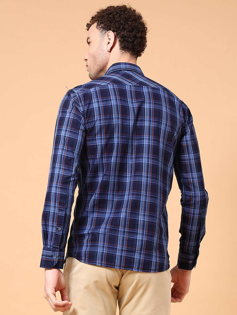 men checkered long sleeve slim fit casual shirt - 22313480 -  Standard Image - 3