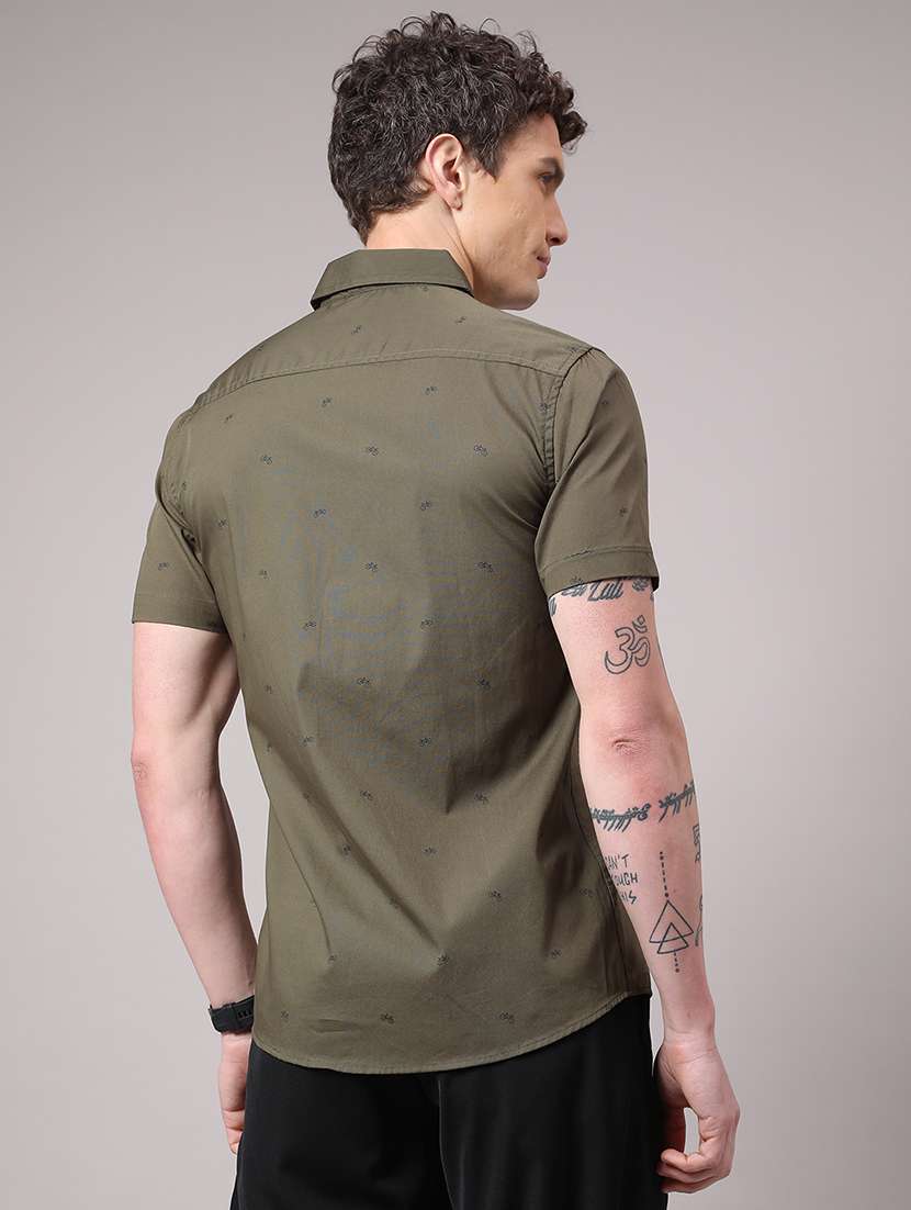 green cotton casual shirt - 22313494 -  Standard Image - 3