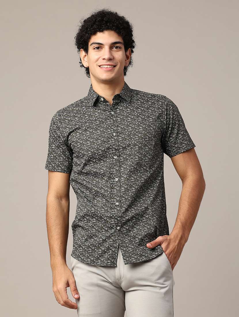 green cotton casual shirt