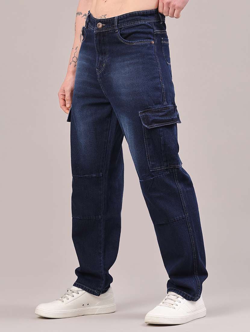 men washed mid rise relaxed fit cargo - 22313528 -  Standard Image - 3