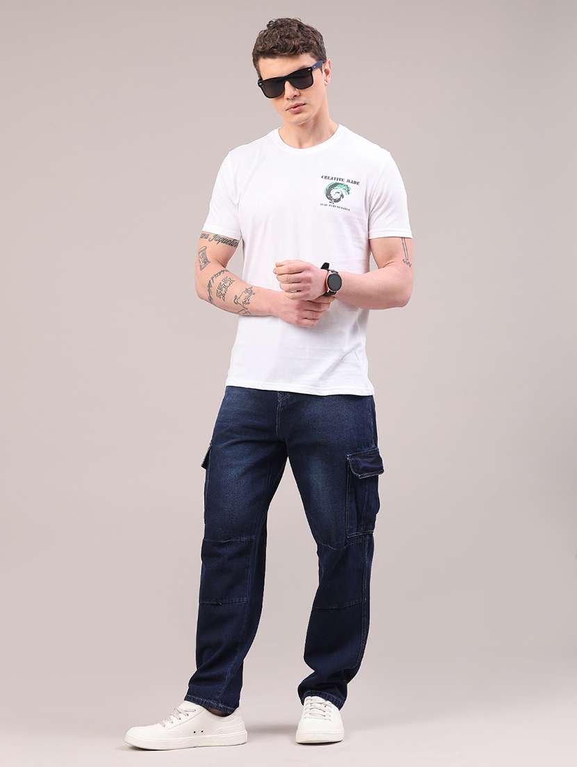men washed mid rise relaxed fit cargo - 22313528 -  Standard Image - 5