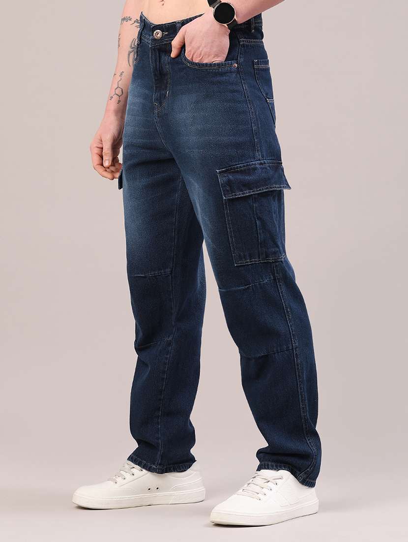 men washed mid rise regular fit cargo - 22313529 -  Standard Image - 3