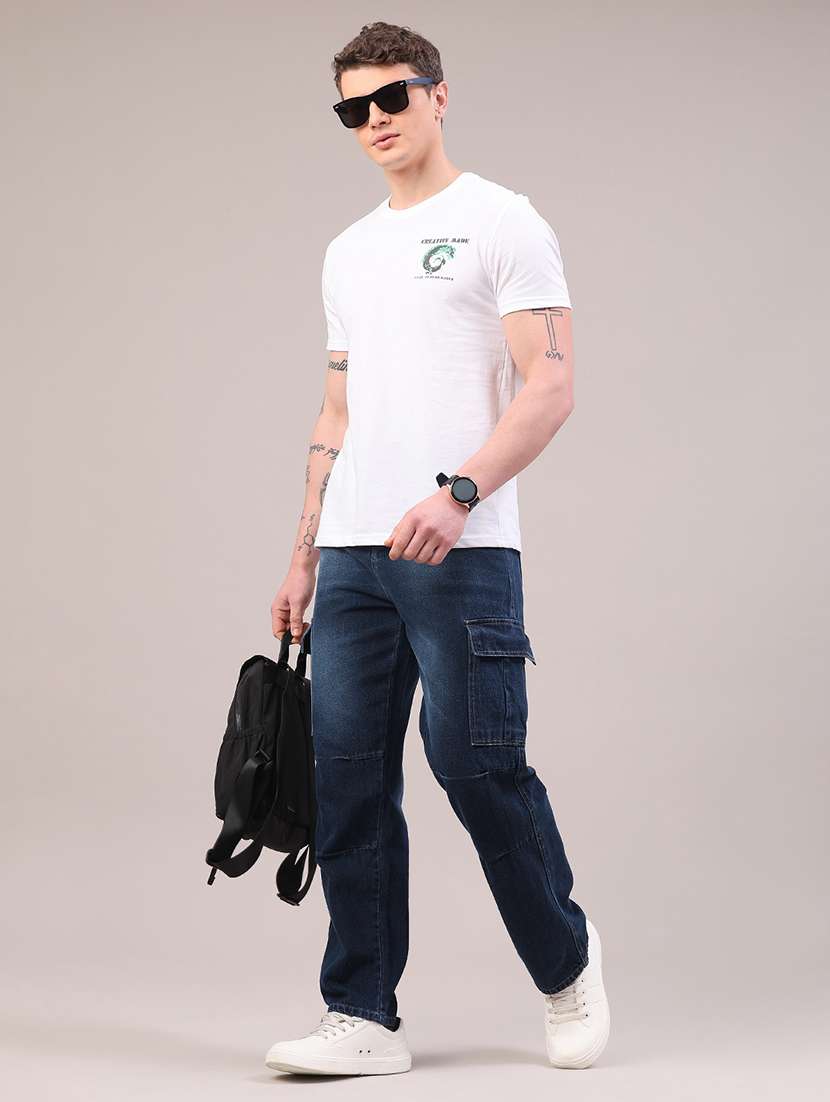 men washed mid rise regular fit cargo - 22313529 -  Standard Image - 5