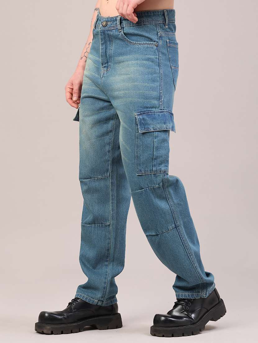 men washed mid rise regular fit cargo  - 22313532 -  Standard Image - 3