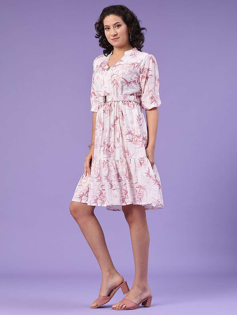 women printed puff sleeve tiered dress - 22313640 -  Standard Image - 3