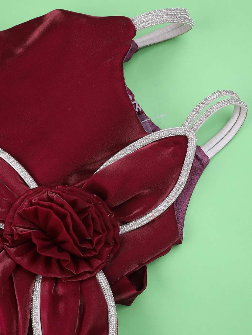 girls self designed sleeveless flared frock - 22313658 -  Standard Image - 3