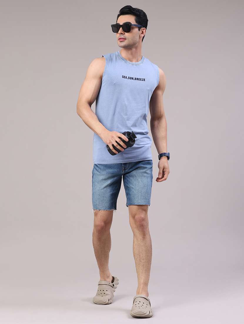 men washed mid rise regular fit denim shorts - 22313660 -  Standard Image - 5