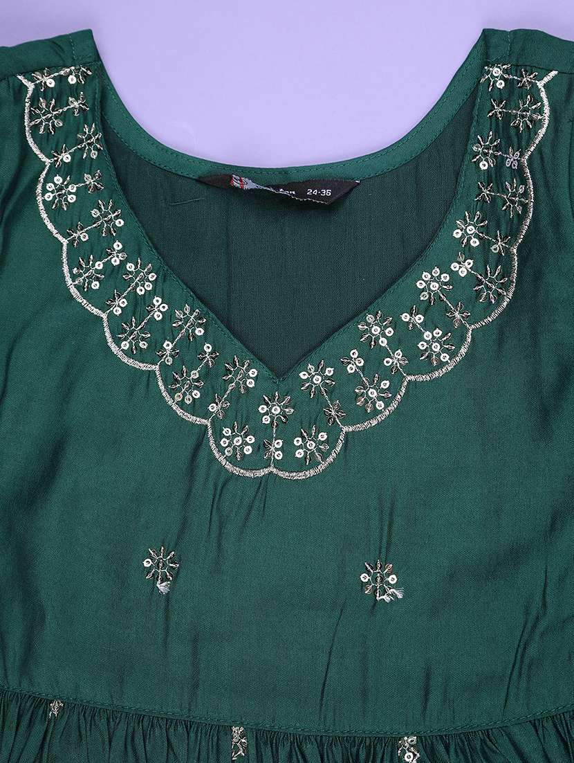 Girls Embroidered Long Sleeves Kurta Sharara Set With Dupatta - 22313664 -  Standard Image - 3