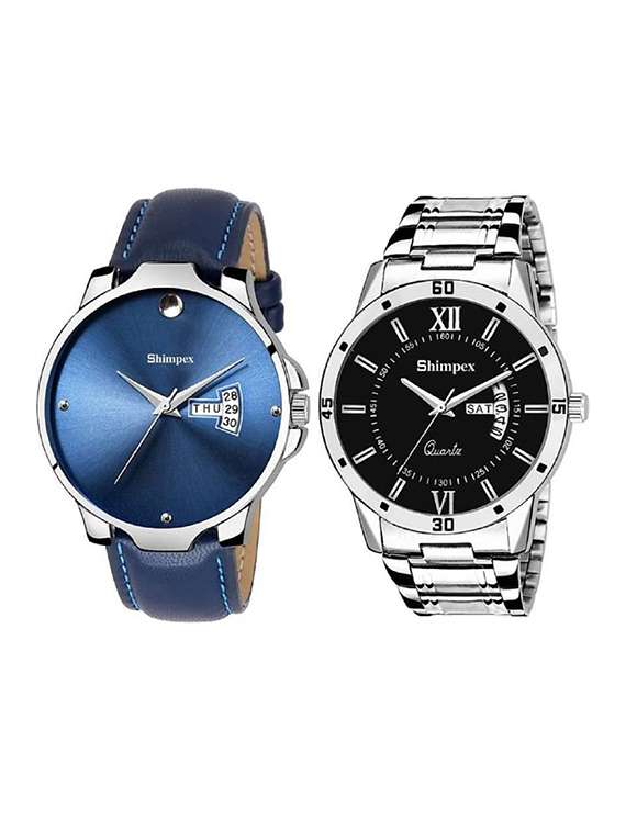  classic edge analog watch combo