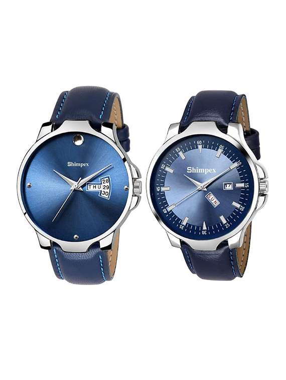 men pack of 2 classic edge analog watch 