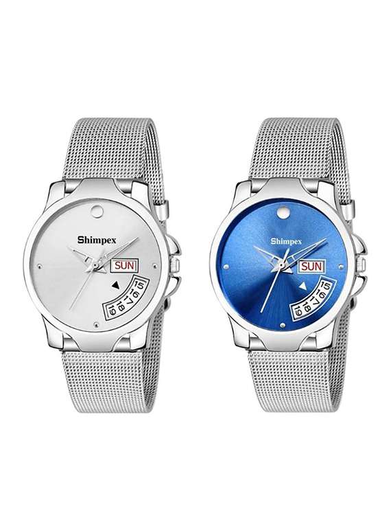 classic edge analog watch set of 2