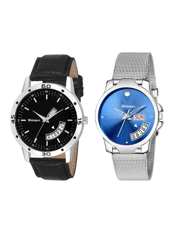 classic edge analog couple watch 