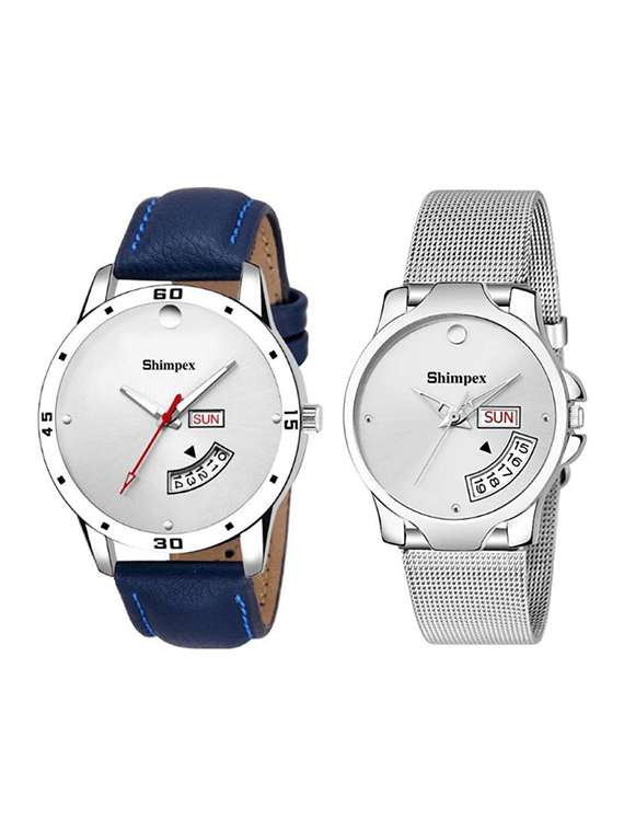 classic edge analog couple watch