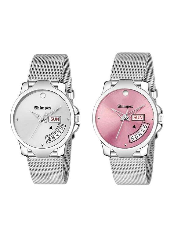 classic edge analog watch set of 2 