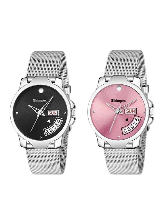 classic edge analog watch set of 2 
