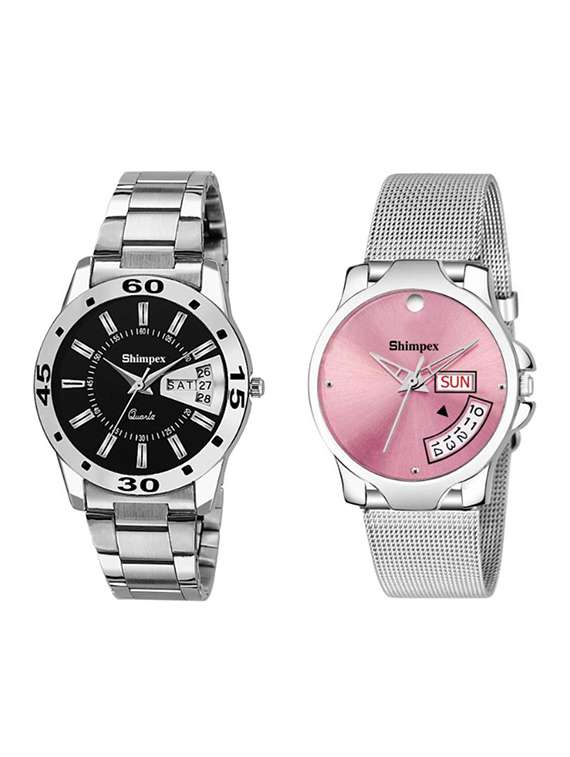 classic edge analog watch for couple