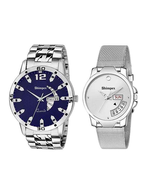classic edge analog watch for couple