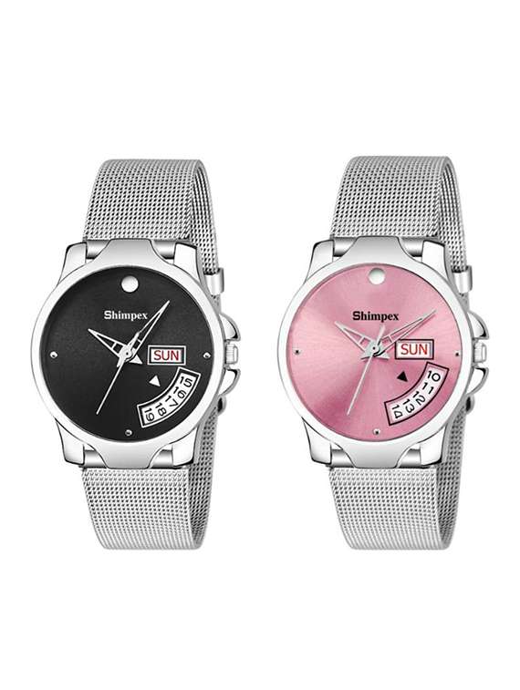 classic edge analog watch for couple