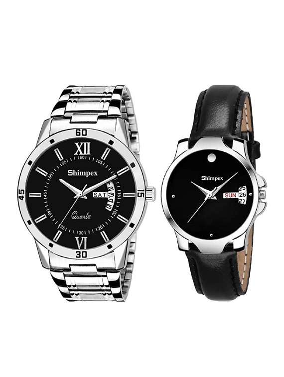 classic edge analog watch for couple