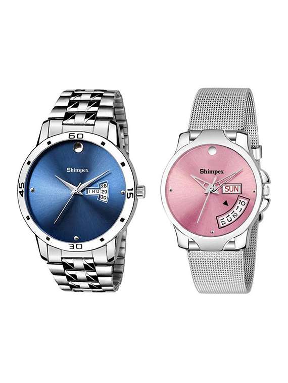 classic edge analog watch for couple