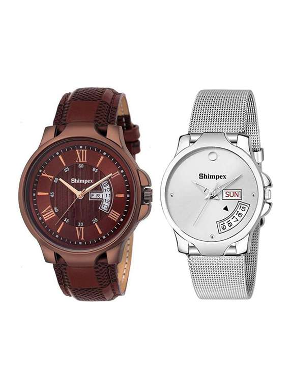 classic edge analog watch for couple