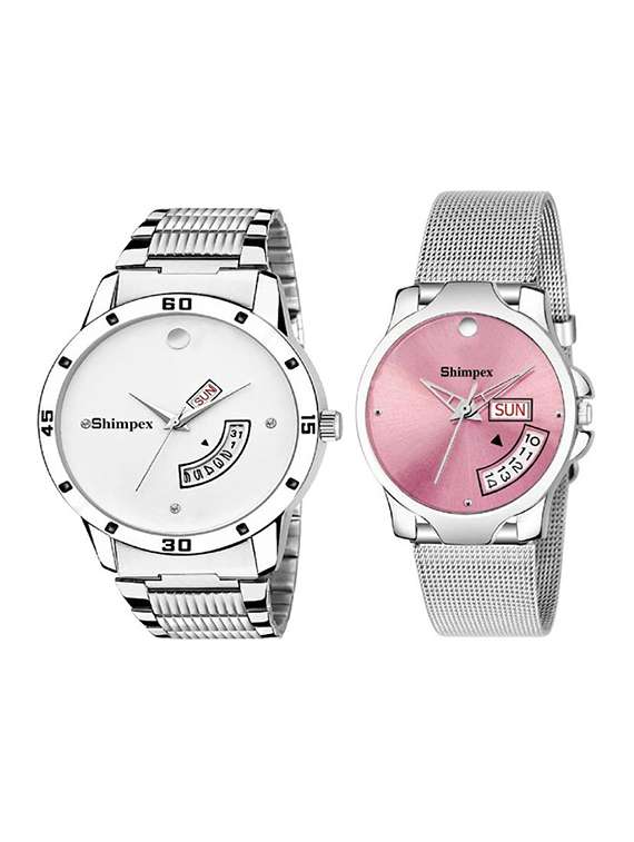 classic edge analog watch for couple