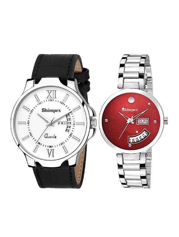 classic edge analog watch for couple