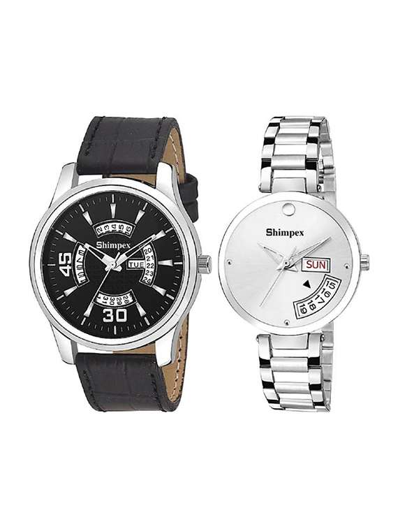 classic edge analog watch for couple