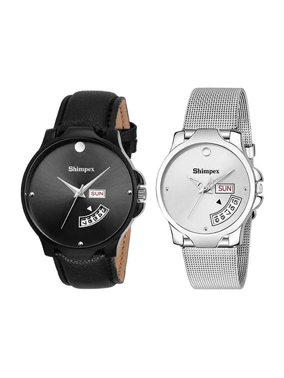 classic edge analog watch for couple