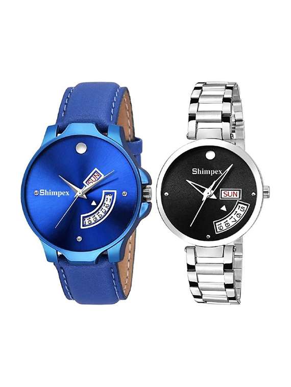 classic edge analog watch for couple